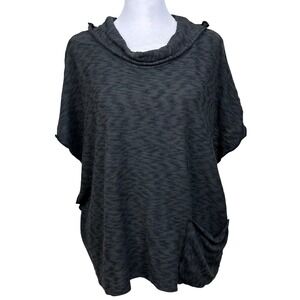NWT Fenini Knit Top Lagenlook Boxy Oversized Women Medium Gray USA Made Artsy